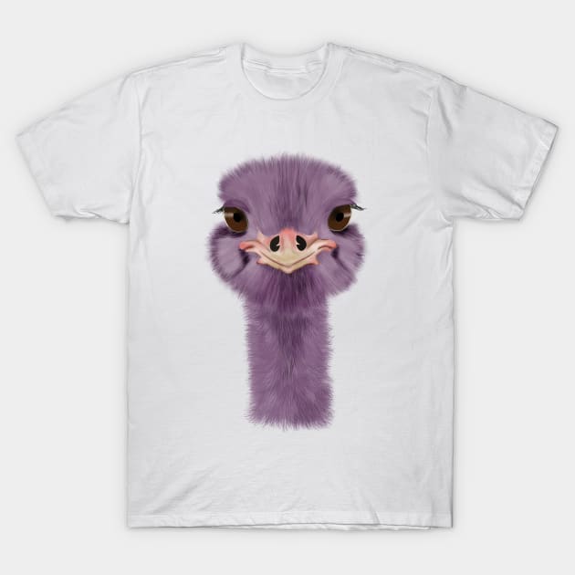 Ostrich head T-Shirt by GreenZebraArt